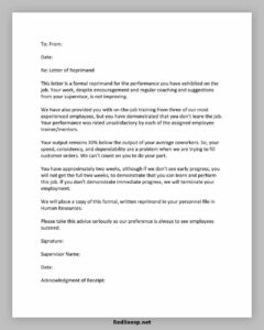 41 Best Letter of Reprimand Template & Example - RedlineSP