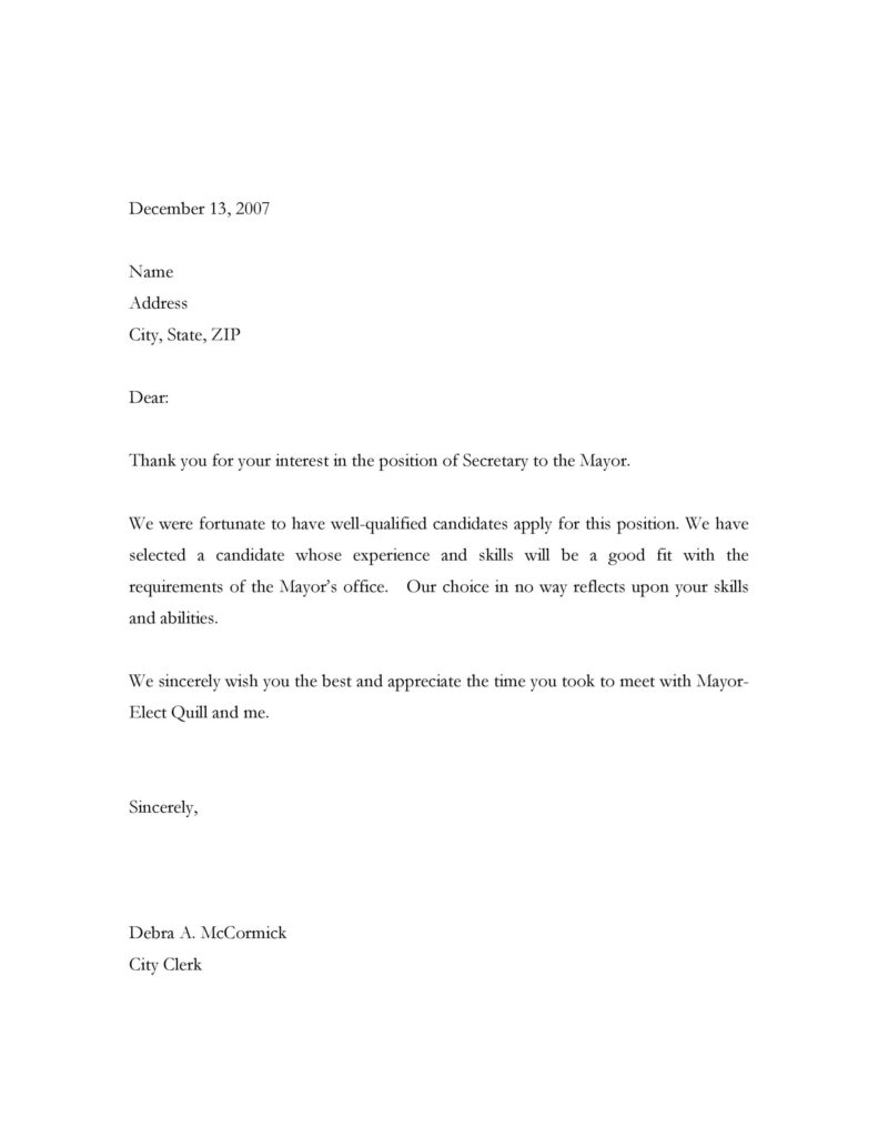 24 Amazing Rejection Letter Template RedlineSP