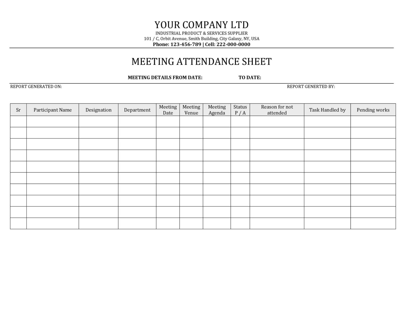 Attendance Sheet Excel Template 50 Free Example Redlinesp 1061