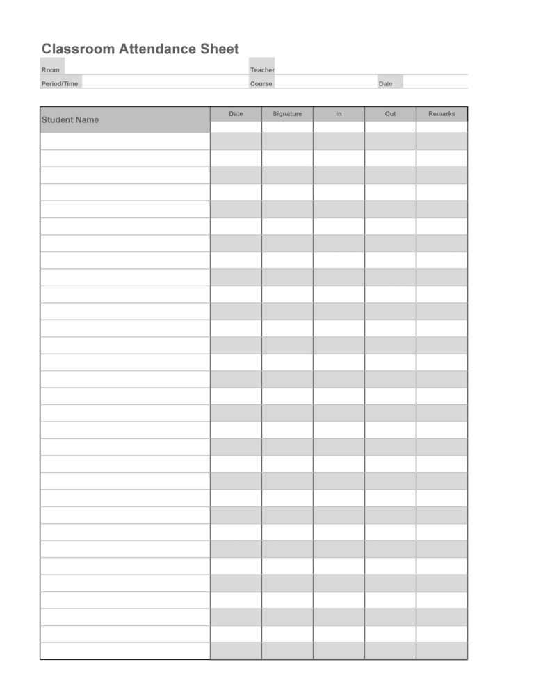 Attendance Sheet Excel Template 50 Free Example Redlinesp 4673