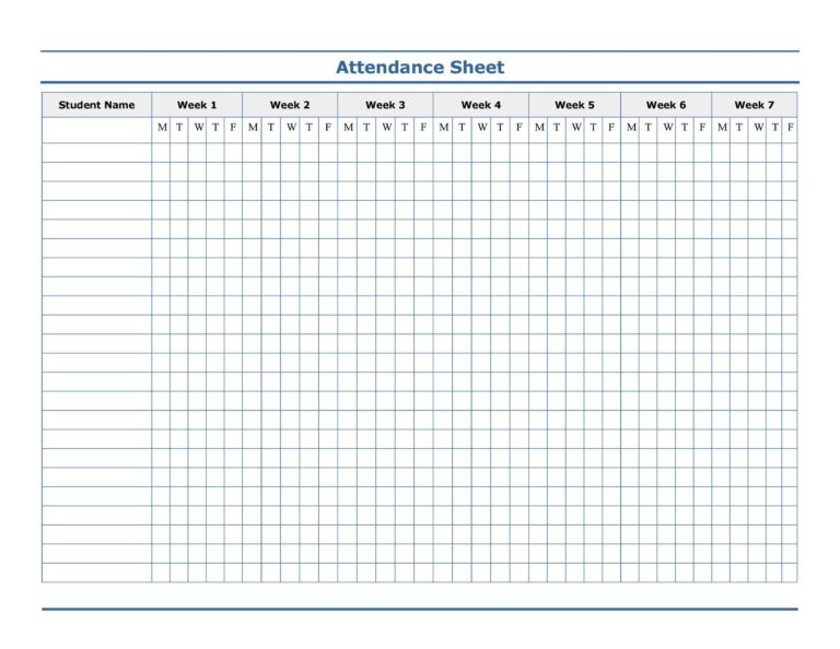 Attendance Sheet Excel Template 50 Free Example Redlinesp 9805