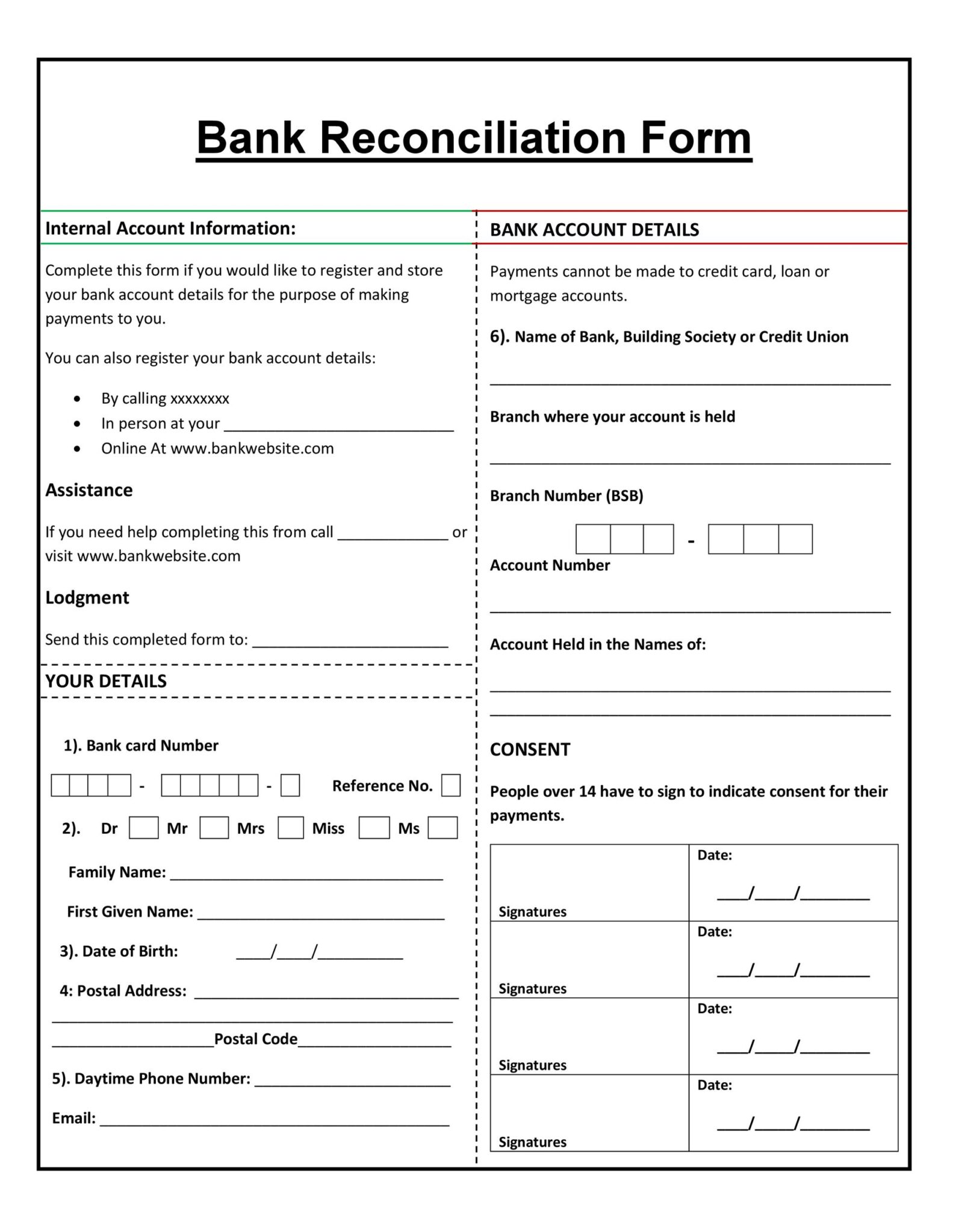 55 Useful Bank Reconciliation Template RedlineSP