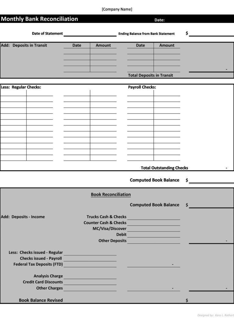 55 Useful Bank Reconciliation Template - RedlineSP