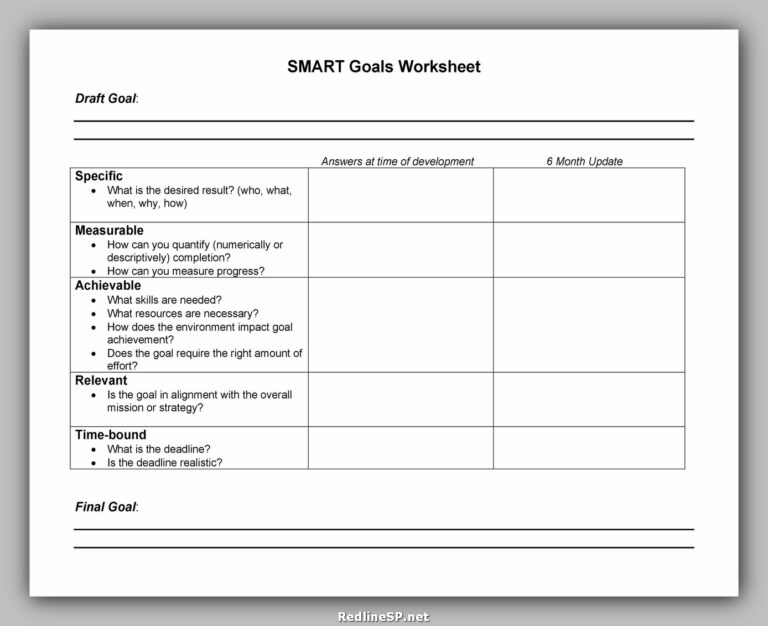 35 Goal Setting Worksheet Free – RedlineSP