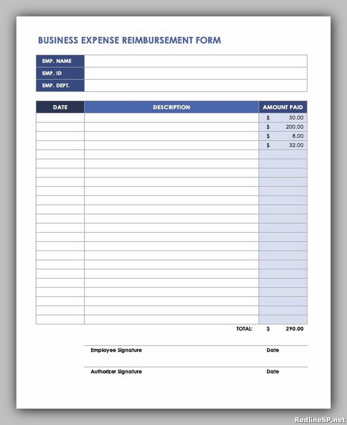 independant contractor expenses forms