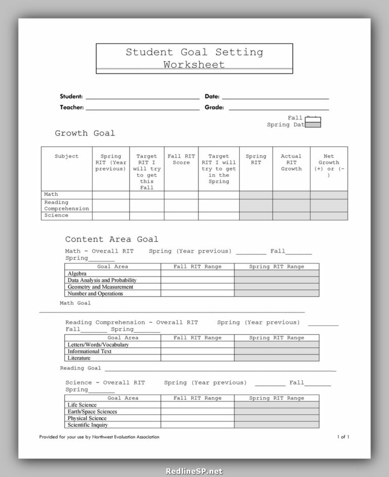 50 Free Goal Setting Template (Excel Word & Pdf) RedlineSP