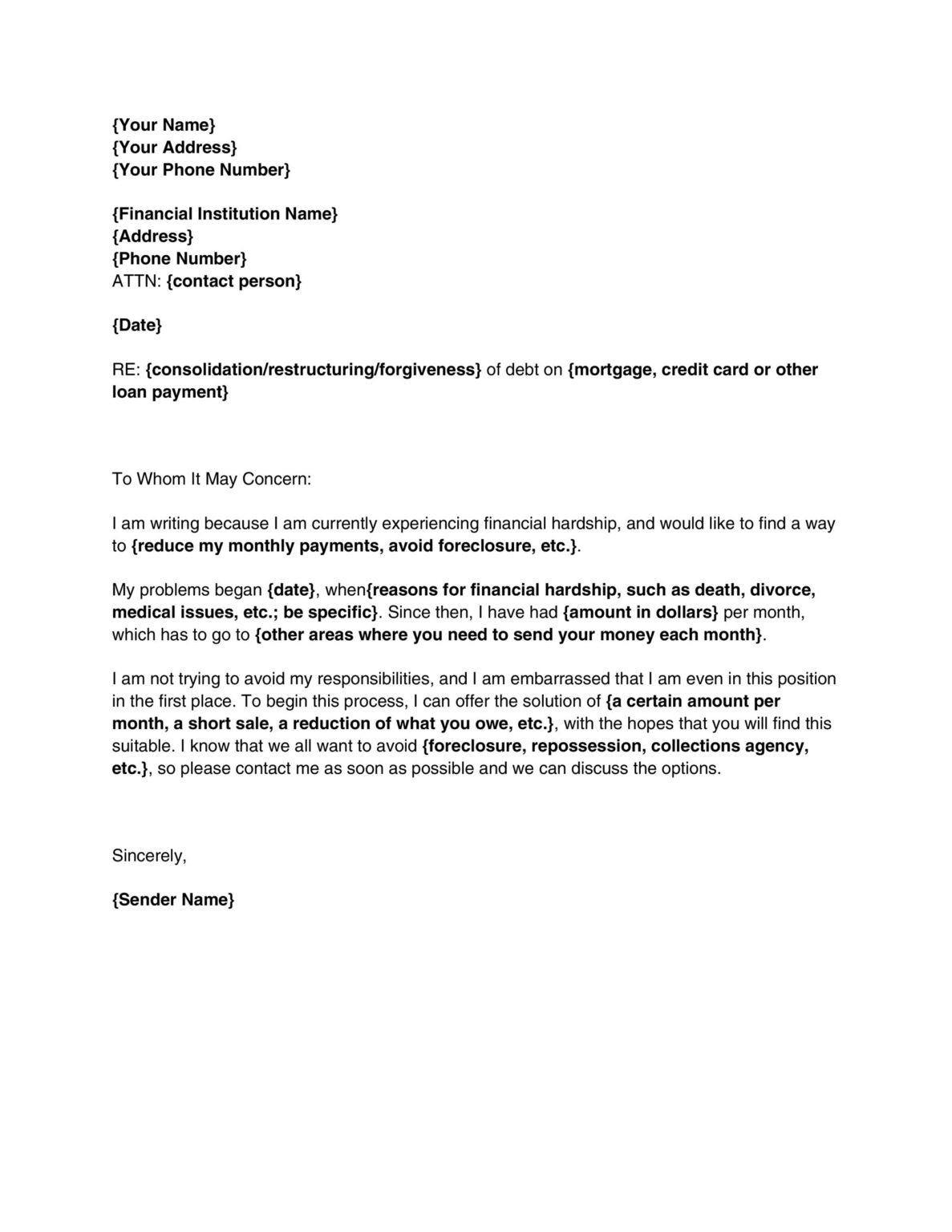 40 Free Hardship Letter Template RedlineSP