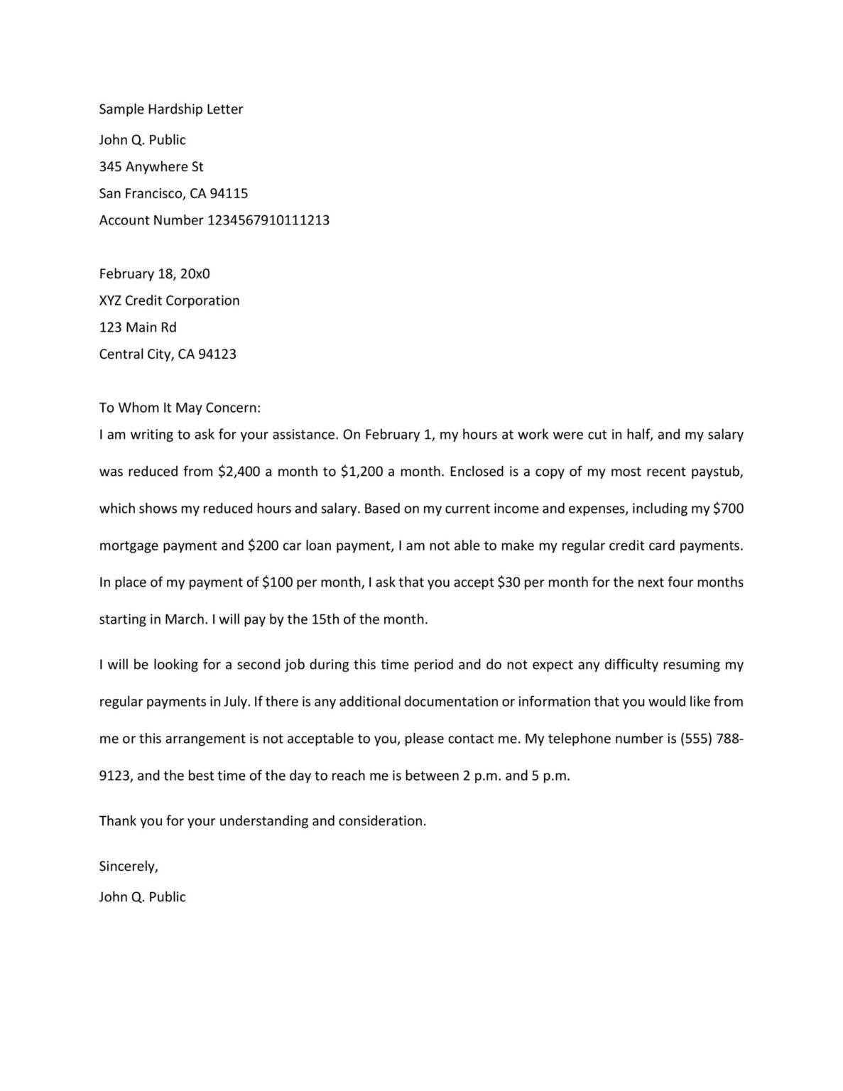 40 Free Hardship Letter Template - RedlineSP