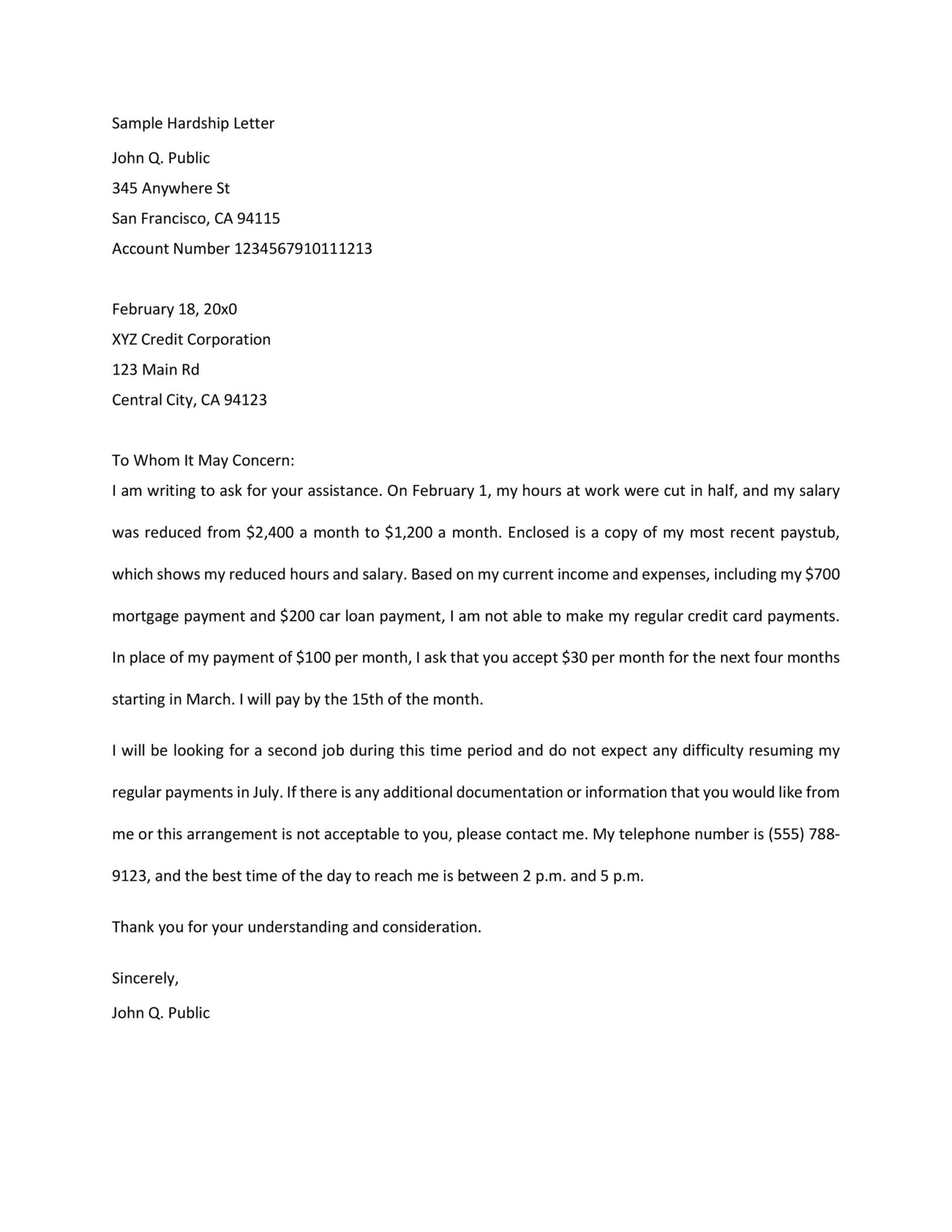 40 Free Hardship Letter Template – RedlineSP