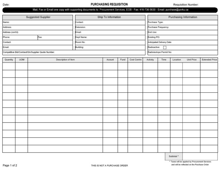 55 Requisition Form Template | RedlineSP