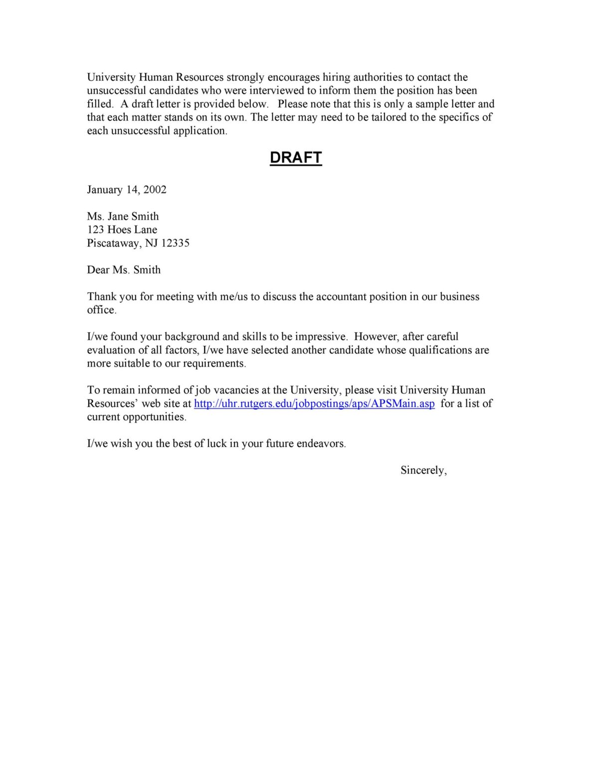 24 Amazing Rejection Letter Template - RedlineSP