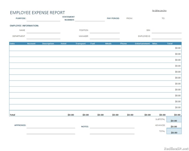 12 Best Expense Report {Excel, Word & Pdf}