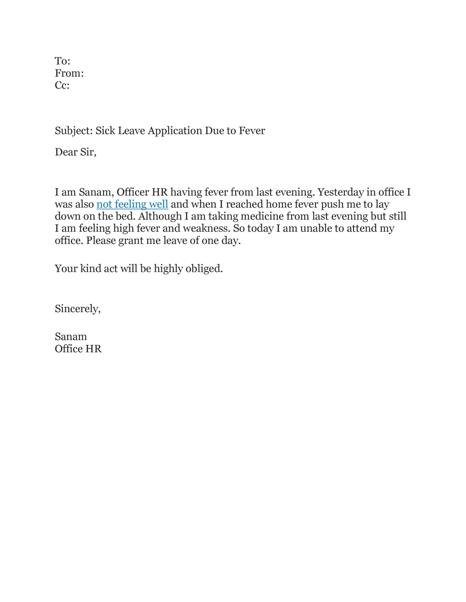 How To Write Email For Sick Leave