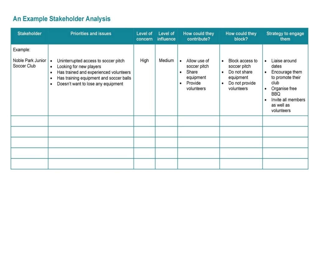 55 Powerful Stakeholder Analysis Template Example - RedlineSP
