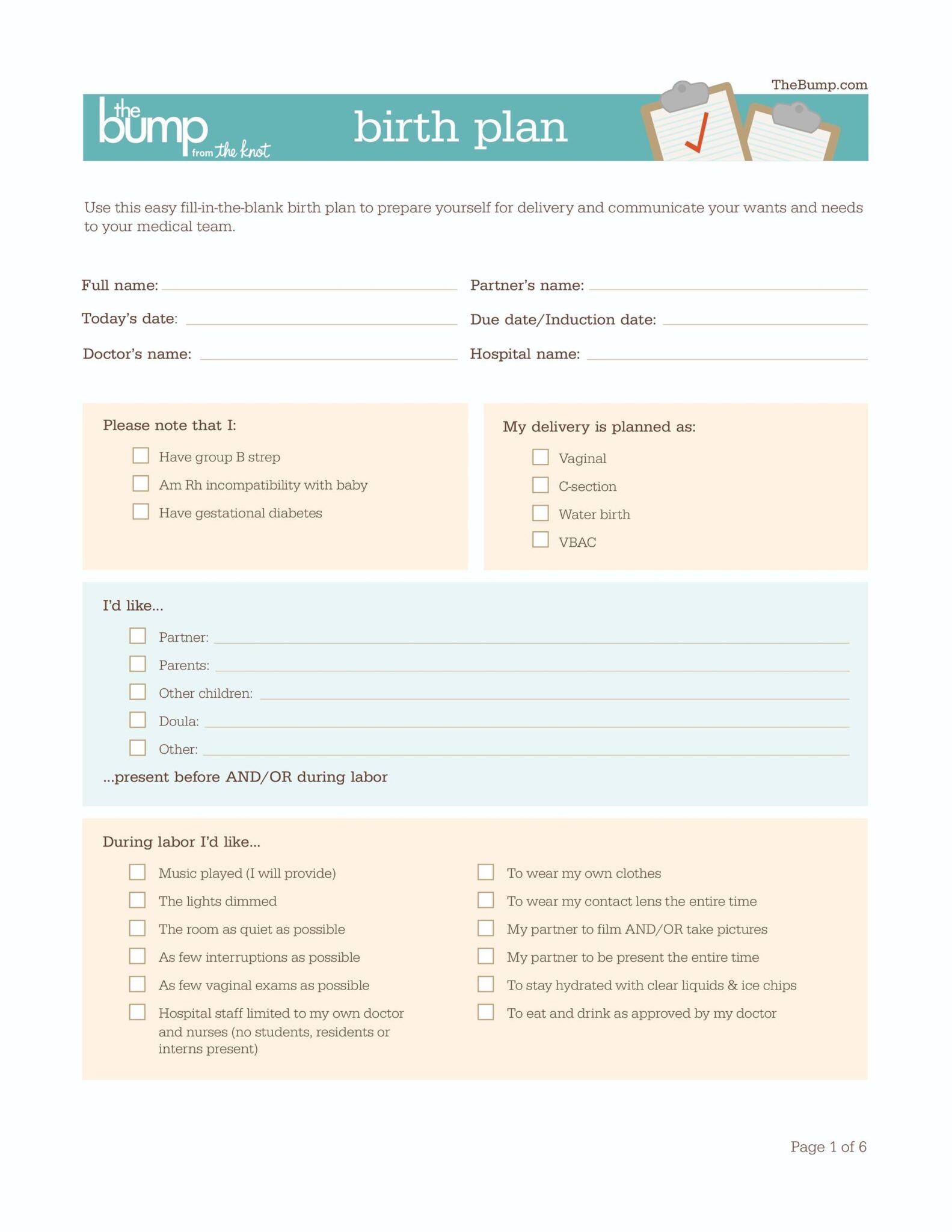 Birth Plan Examples 50 Free Sample RedlineSP