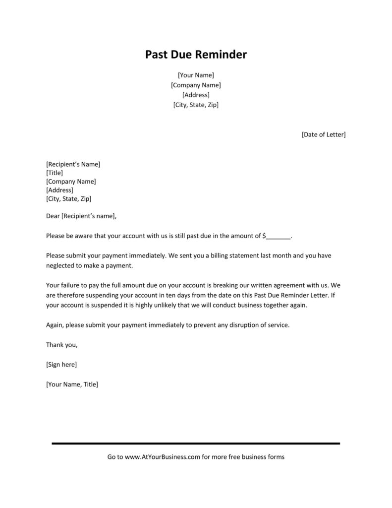 Debt Collection Letter Free Printable Documents Vrogue Co