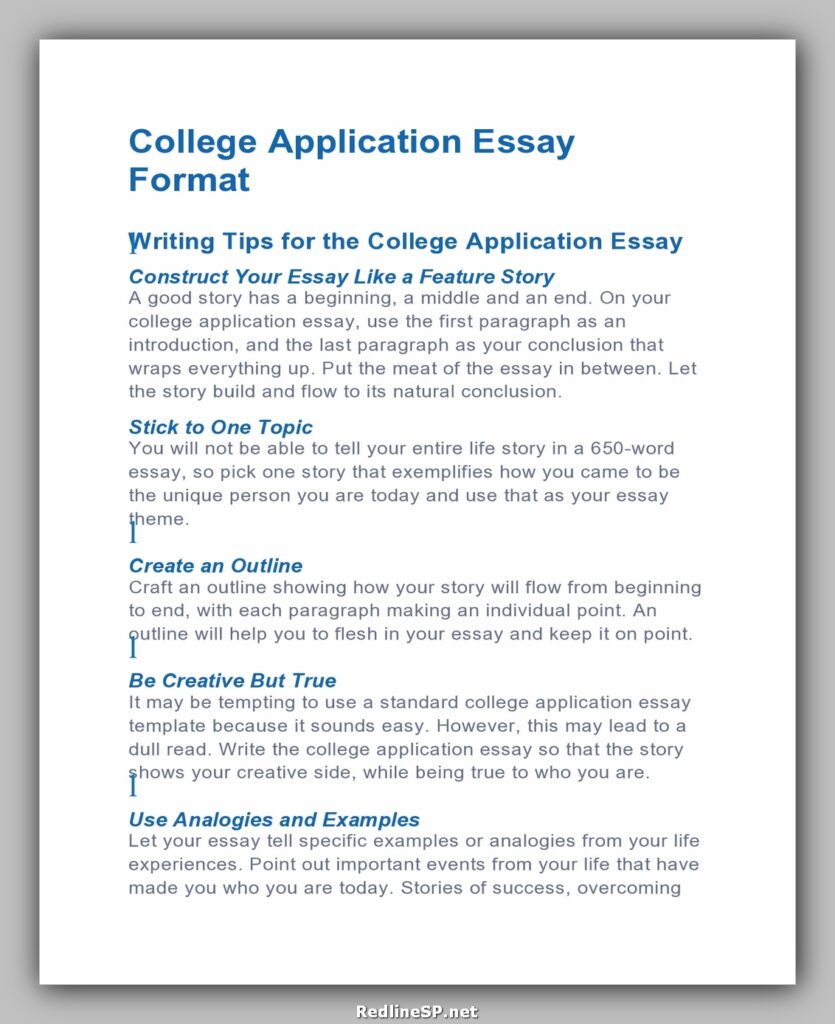 what should be in a good college essay