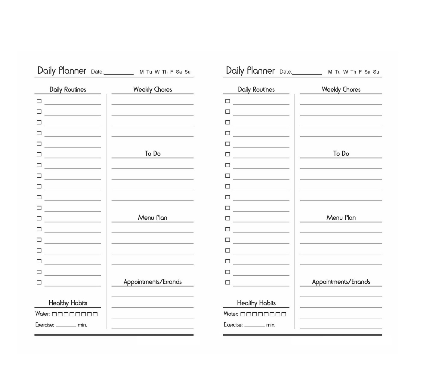 34 Printable Daily Planner Template Free RedlineSP