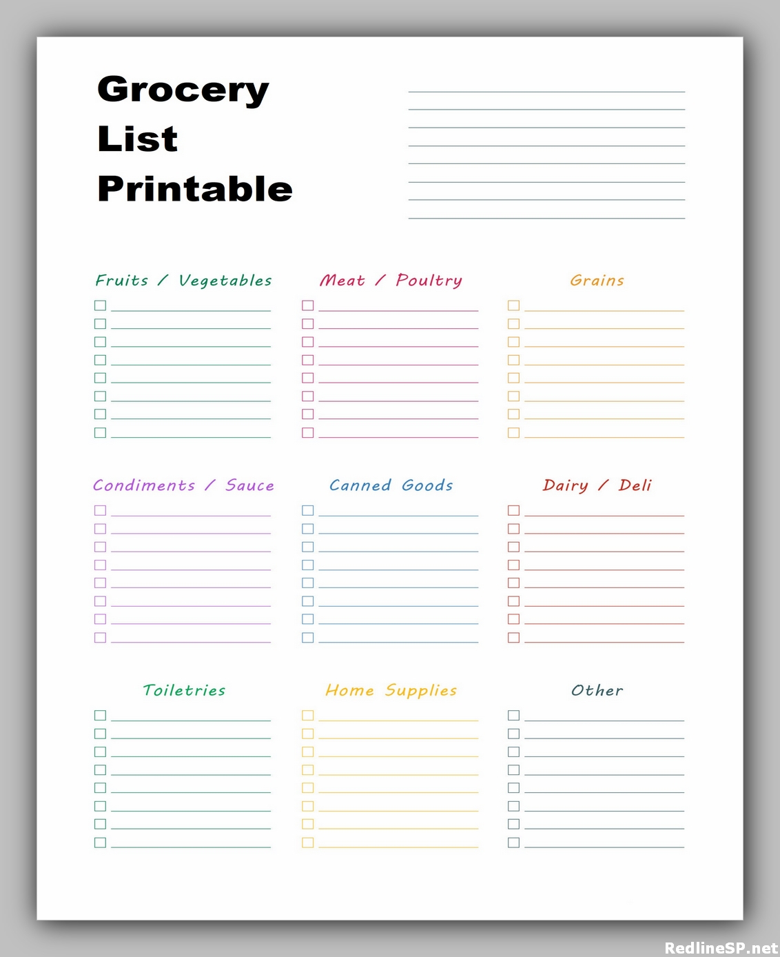 Grocery List Printable Free 02 – RedlineSP