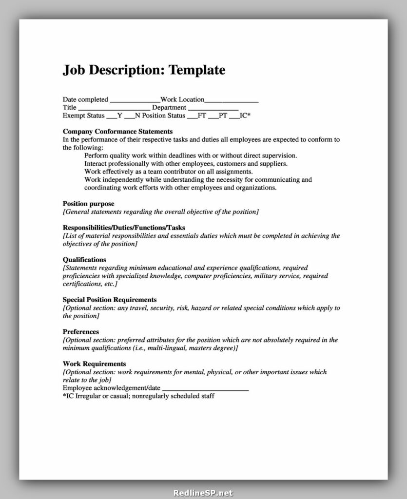 Job Description Template 44