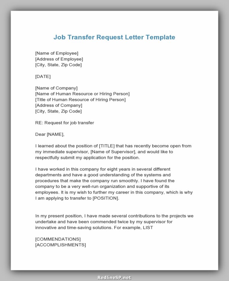 30+ Greatest Job Transfer Letter (Sample & Template) - RedlineSP