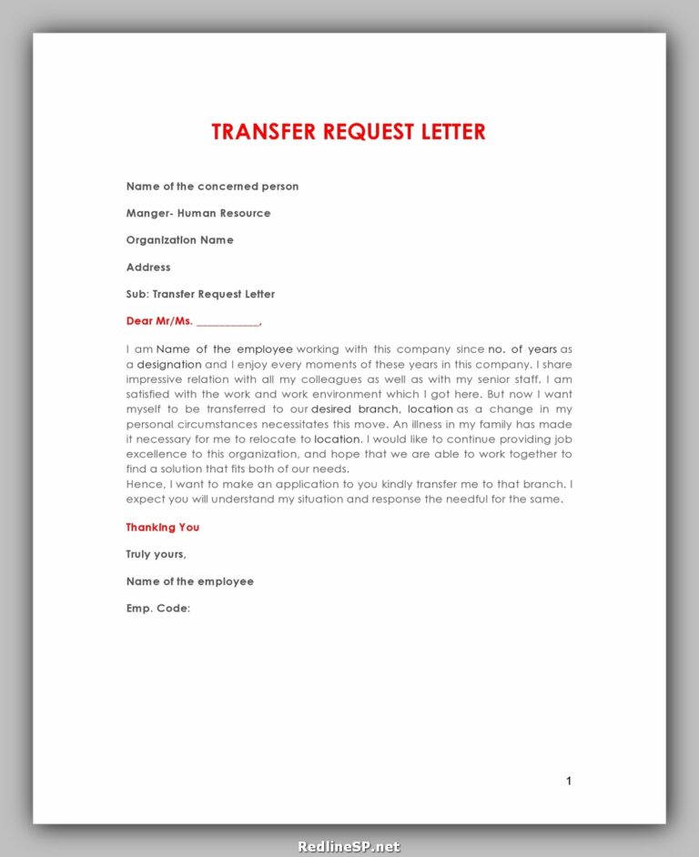 30+ Greatest Job Transfer Letter (Sample & Template) - RedlineSP