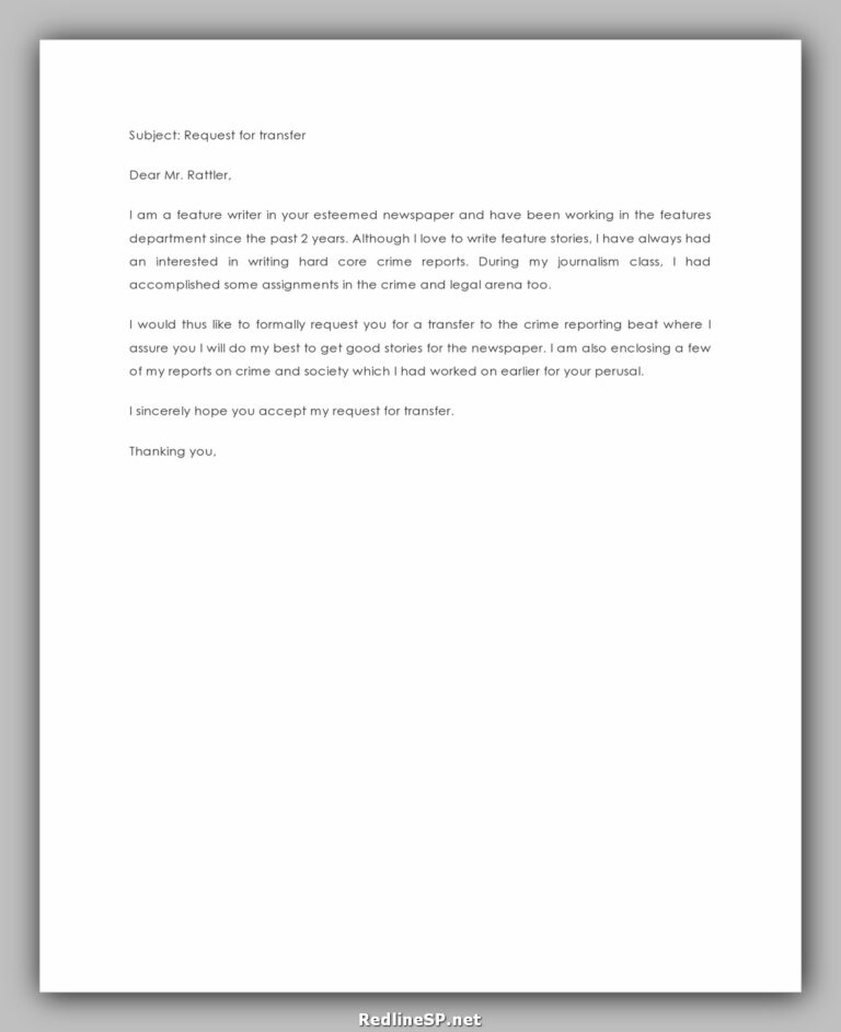 30+ Greatest Job Transfer Letter (Sample & Template) - RedlineSP