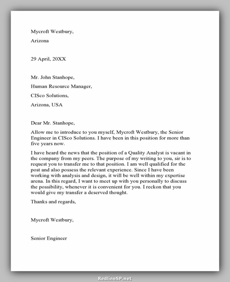 Employee Reassignment Letter