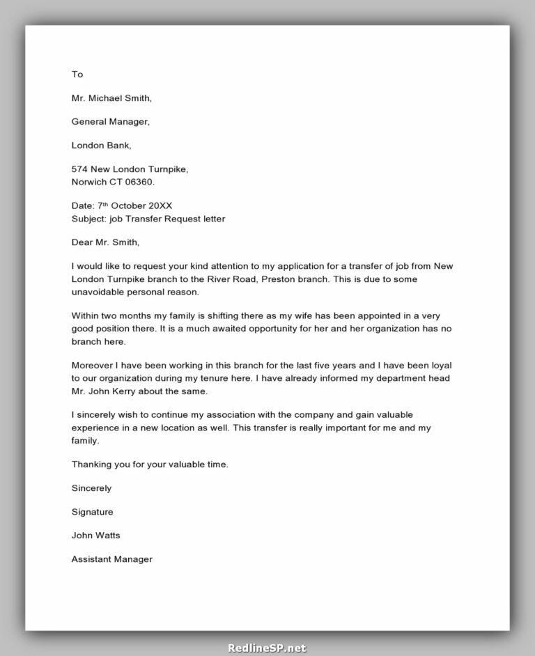 30+ Greatest Job Transfer Letter (Sample & Template) - RedlineSP