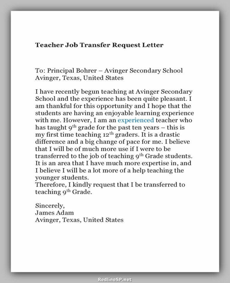 30+ Greatest Job Transfer Letter (Sample & Template) – RedlineSP