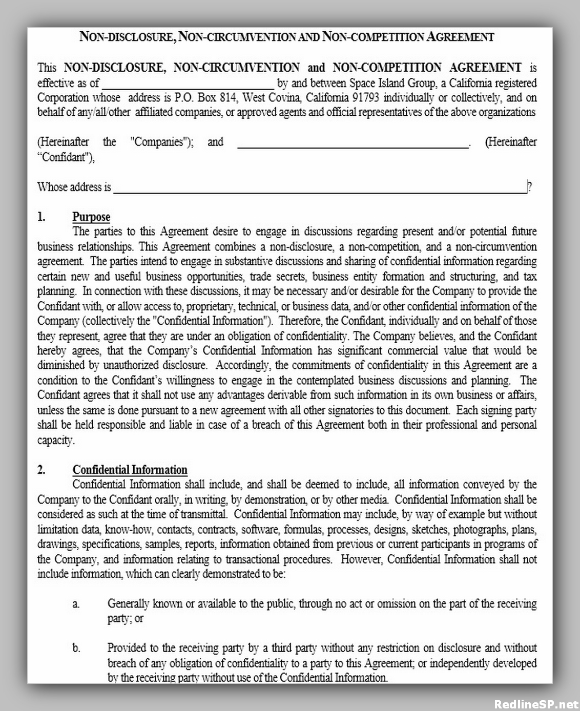 12 Free Non-Disclosure Agreement Template - RedlineSP