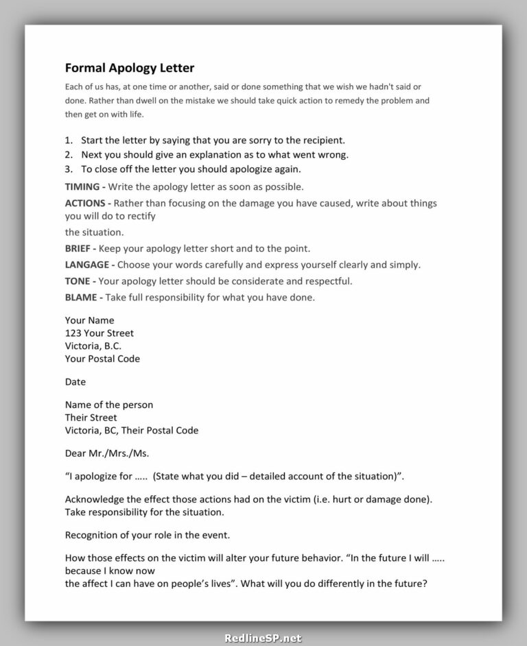 50 Powerful Apology Letter Sample - RedlineSP