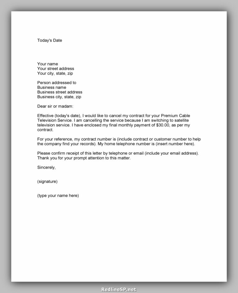 47 Powerful Cancellation Letter Sample RedlineSP