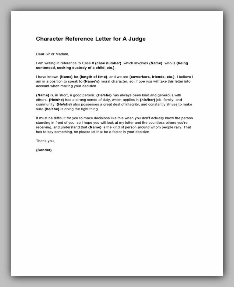 33 Best Character Reference Letter Example - RedlineSP