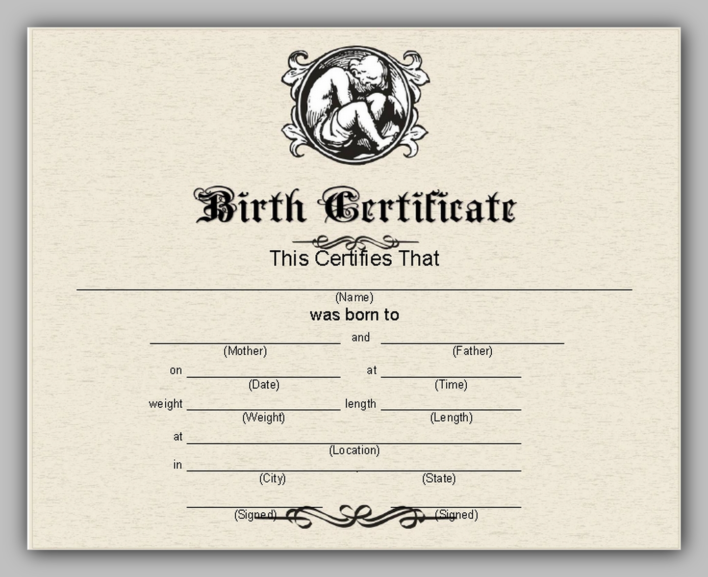 10+ Free birth certificate template - RedlineSP