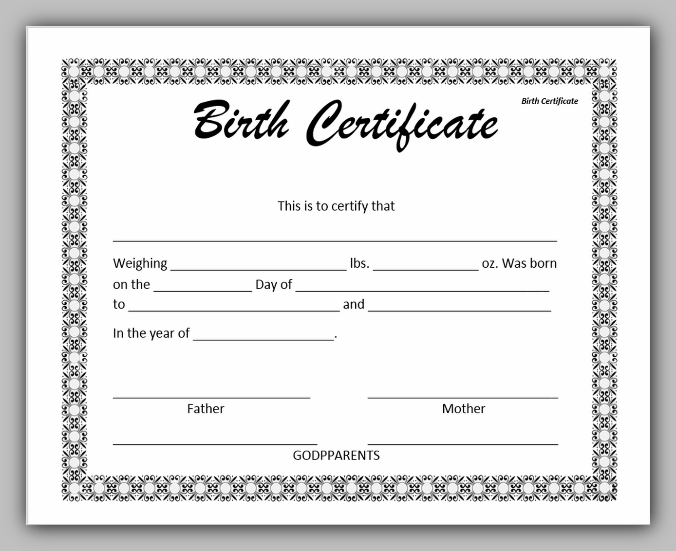 10+ Free birth certificate template - RedlineSP