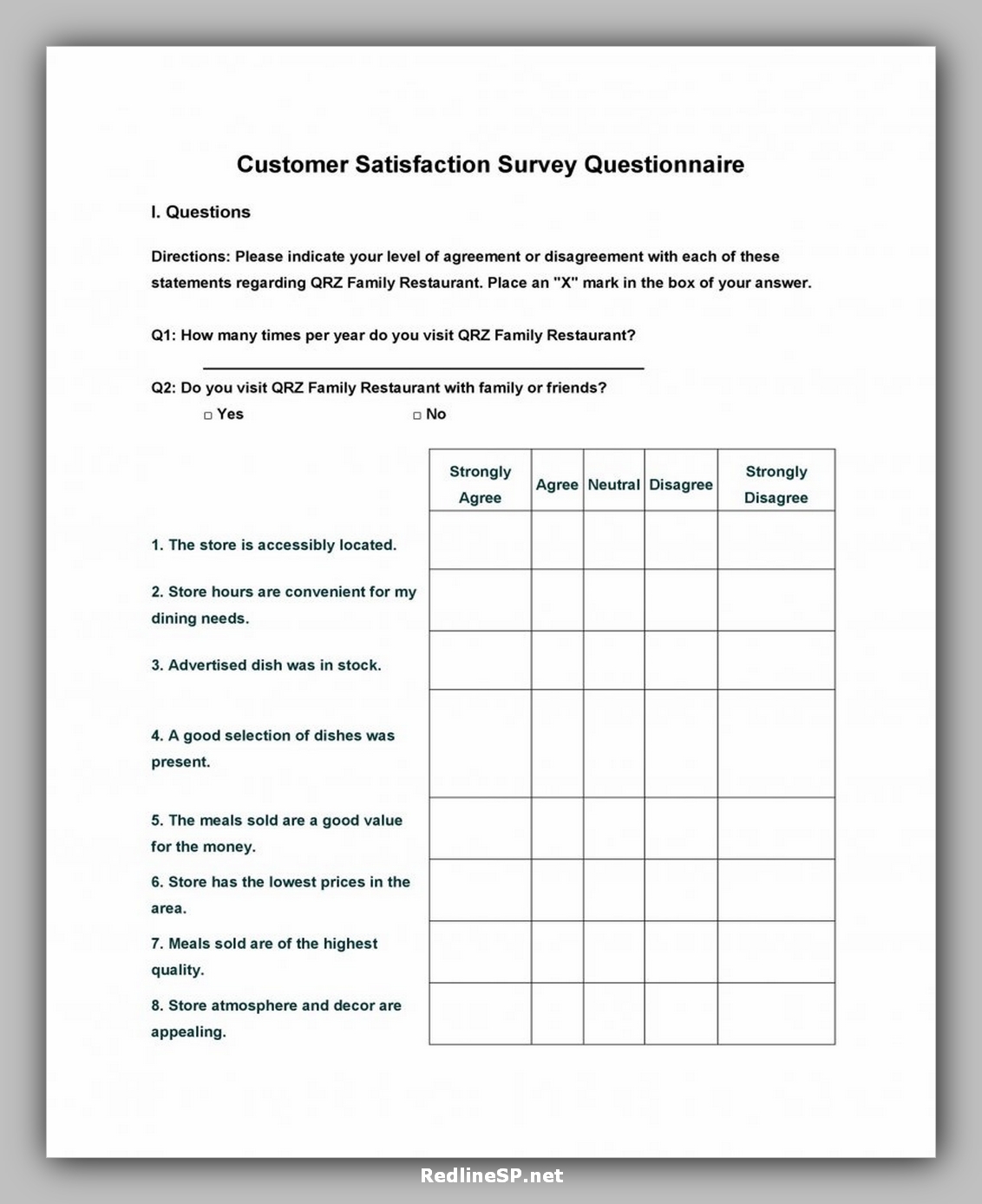 35 Best Printable Questionnaire Template - RedlineSP