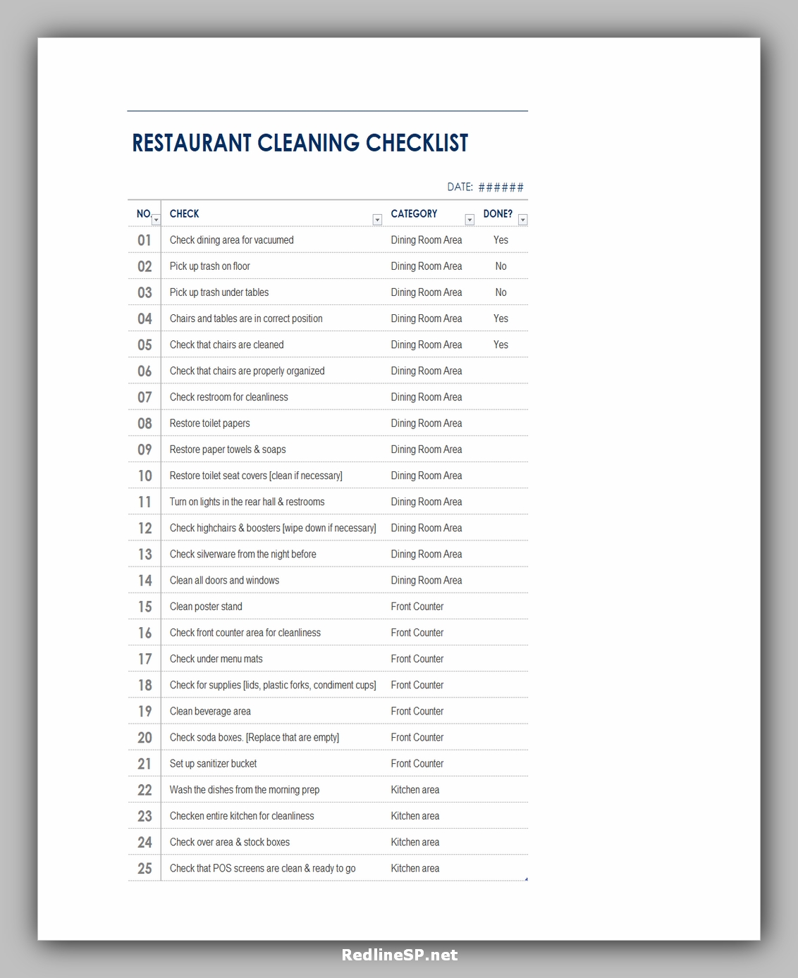 6 Best Restaurant Cleaning Schedule Template - RedlineSP