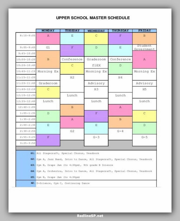 14 Amazing Master Schedule Template RedlineSP