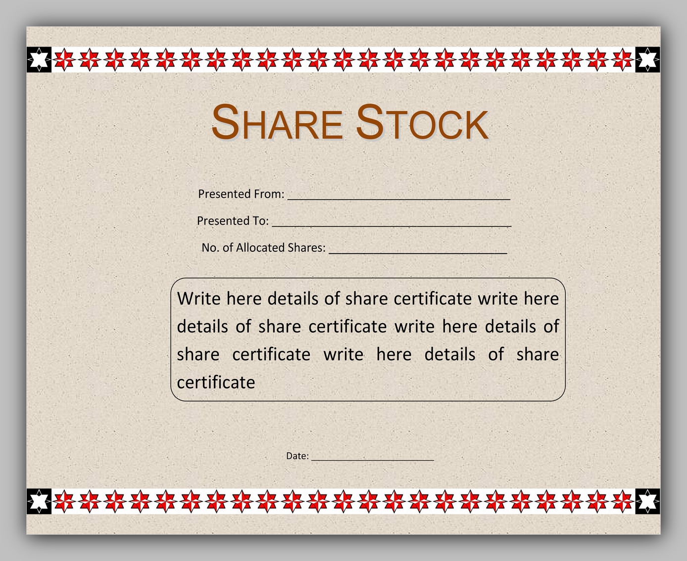 43 Free Share Certificate Template RedlineSP