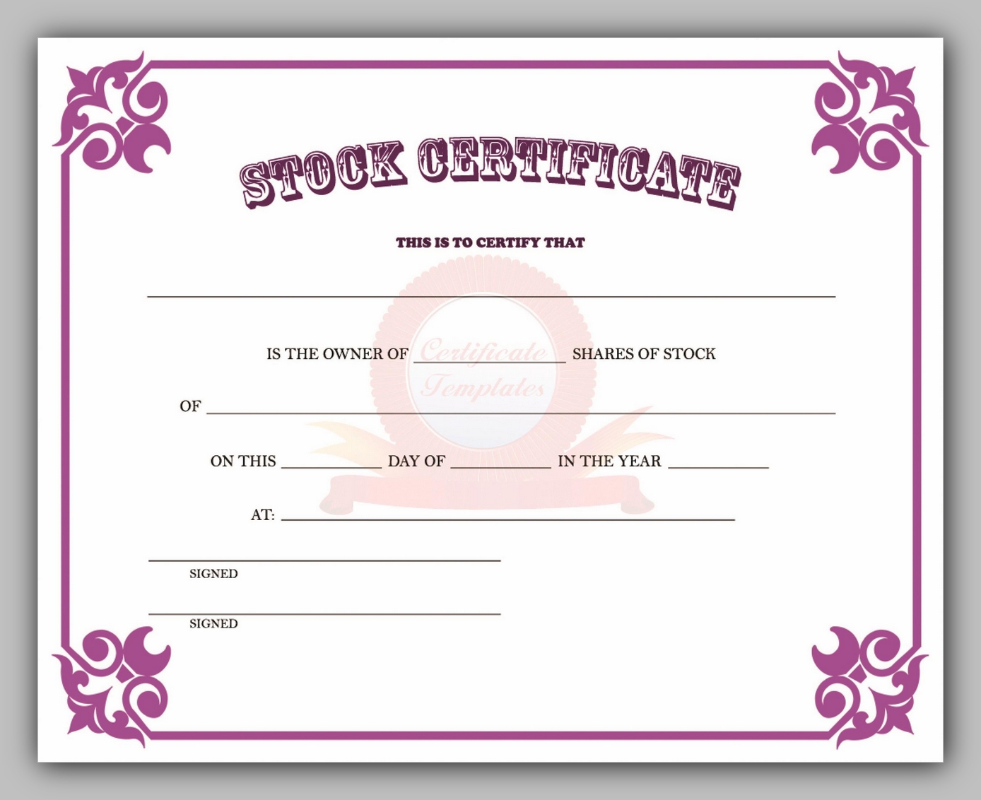 43 Free Share Certificate Template RedlineSP