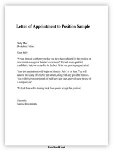 10+ Amazing Appointment Letter Template – RedlineSP