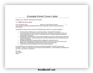 8 Best Email Cover Letter Format - RedlineSP