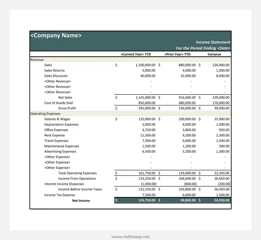 Simple Income Statement Template 09