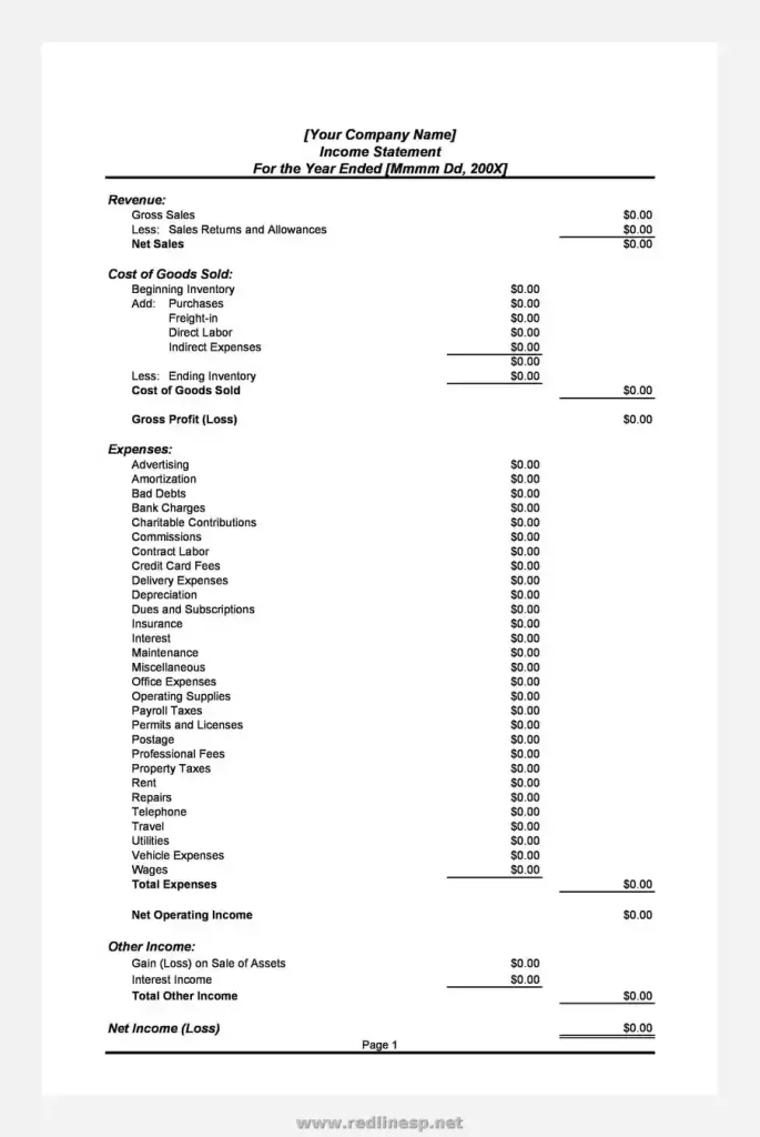 Simple Income Statement Template 10