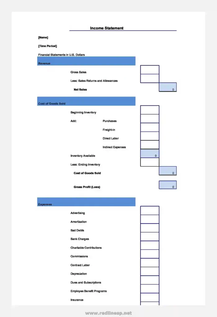Simple Income Statement Template 13