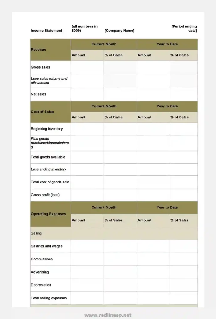 Simple Income Statement Template 14