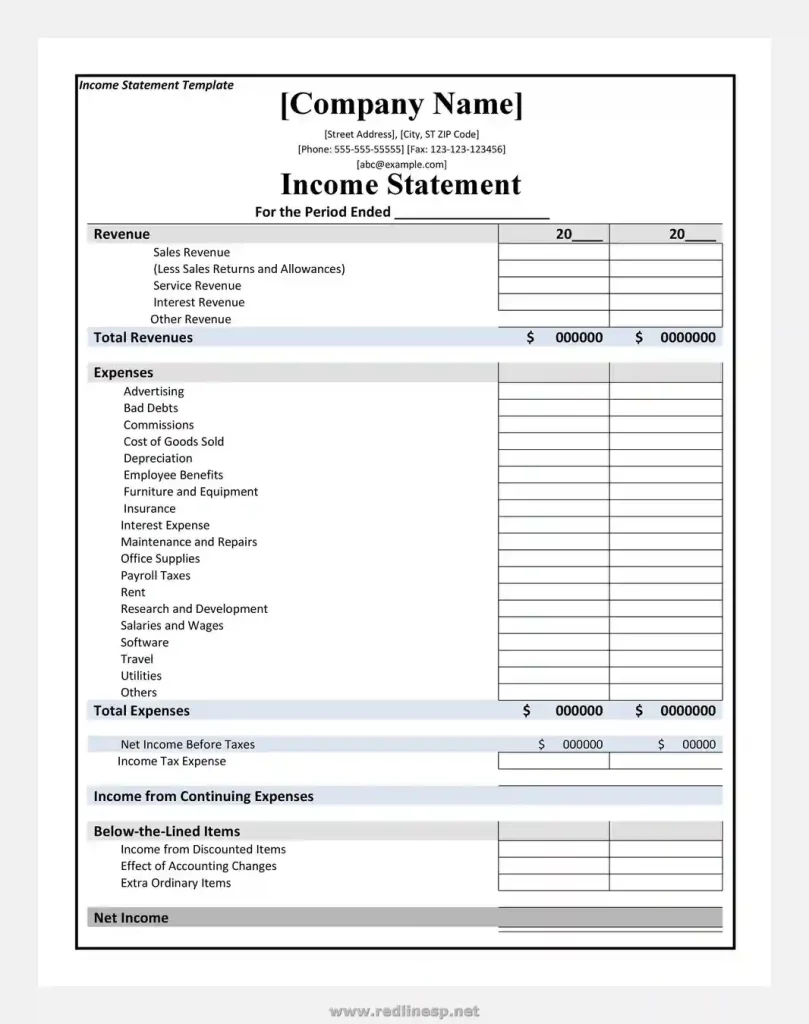 Simple Income Statement Template 24