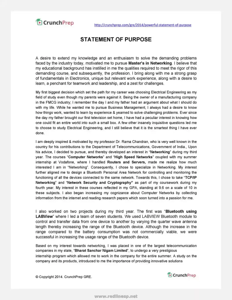 Statement of Purpose Template Word 04