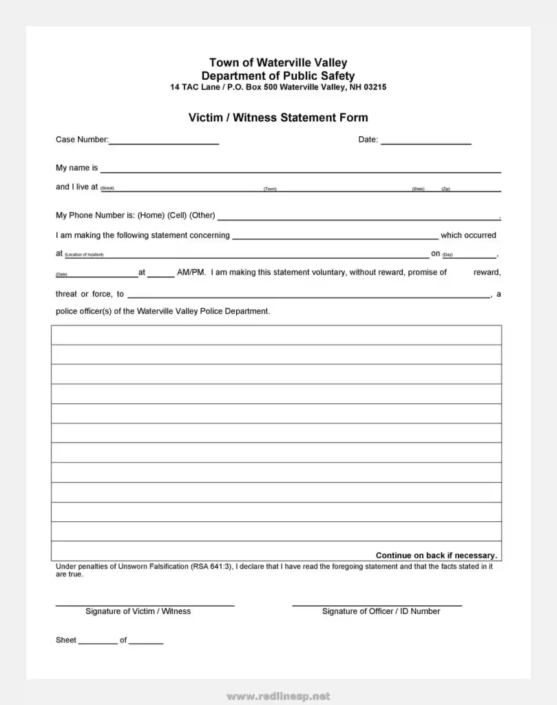 sample witness statement form 10